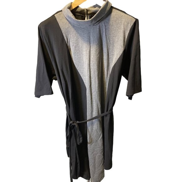 Zapelle Grey Half Sleeve Reverse Collar Mid Length Dress SZ 3X 24W - Picture 1 of 7
